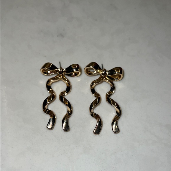 BaubleBar Gold Bow Statement Earrings - Picture 3 of 4